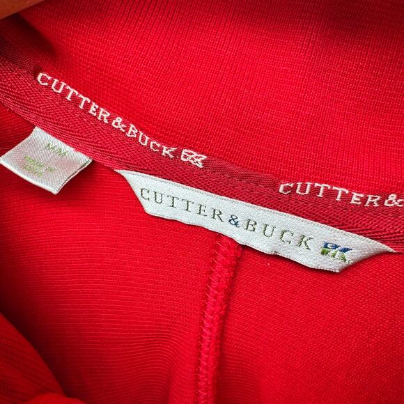 Cutter & Buck Sweatshirt Mens Medium Red 1/4 Zip Pima Cotton TORREY PINES Golf - Picture 2 of 10